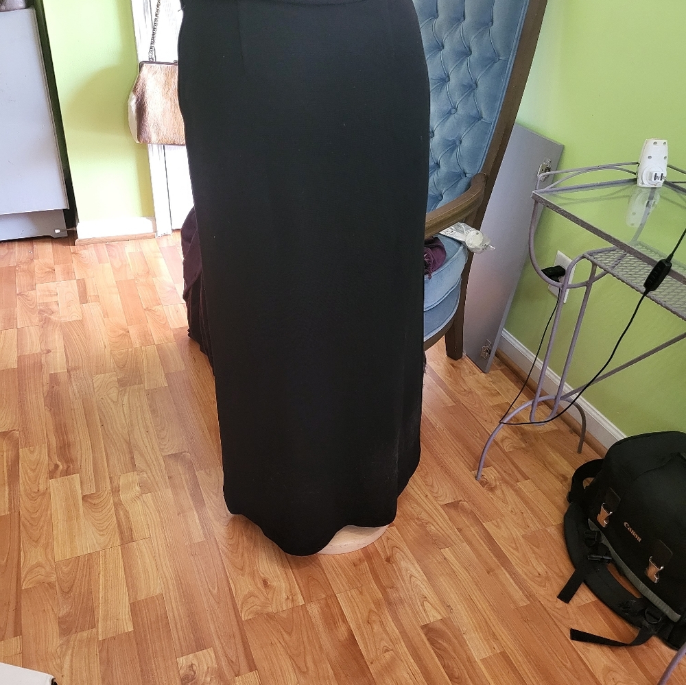 Authentic Vintage Wool Knit Embroidered Maxi Skirt - Picture 3 of 4
